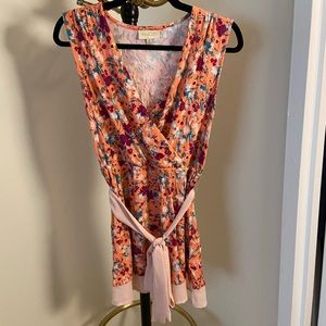 ModCloth Floral Tie Top: Medium